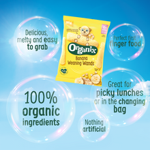 Load image into Gallery viewer, Organix Banana Weaning Wands Organic Baby Puffs 25g 6 months+