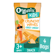 Load image into Gallery viewer, Organix KIDS Crazy Carrot Crunchy Waves (4x14g)
