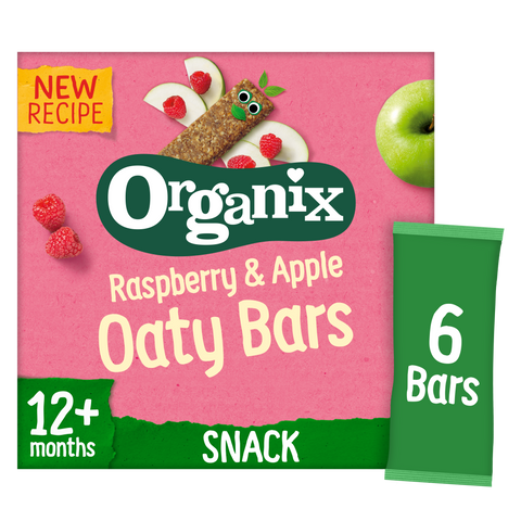 Organix Raspberry & Apple Soft Oaty Bars Toddler Snacks Multipack 138g (6x23g) 12 months+