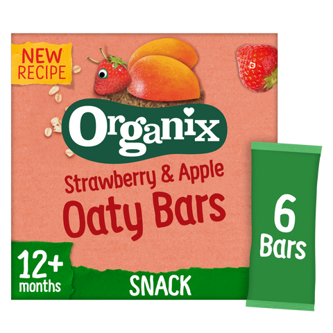 Organix Strawberry & Apple Soft Oaty Bars Toddler Snacks Multipack 138g (6x23g) 12 months+