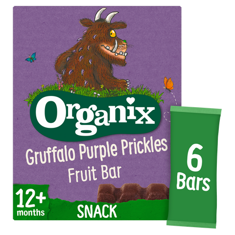 Organix Gruffalo Purple Prickles Blackcurrant Fruit Bars Toddler Snacks Multipack 102g (6x17g) 12 months+