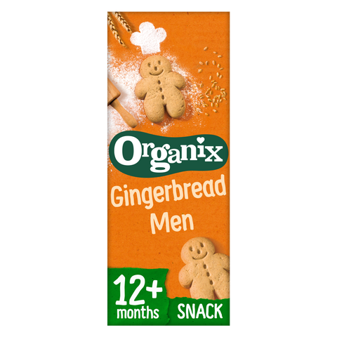 Organix Gingerbread Men Biscuits Toddler Snacks 135g 12 months+