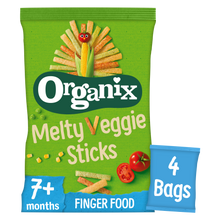 Load image into Gallery viewer, Organix Melty Veggie Sticks Organic Baby Puffs Multipack 4x15g 7 months+