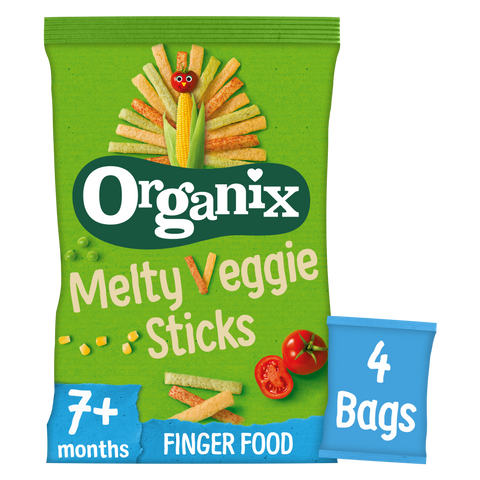 Organix Melty Veggie Sticks Organic Baby Puffs Multipack 4x15g 7 months+