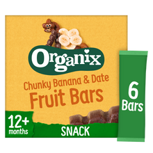 Load image into Gallery viewer, Organix Banana & Date Fruit Bars Toddler Snacks Multipack 6x17g 12 months+