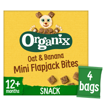 Load image into Gallery viewer, Organix Mini Oat & Banana Flapjack Bites Toddler Snacks Multipack 4x20g 12 months+