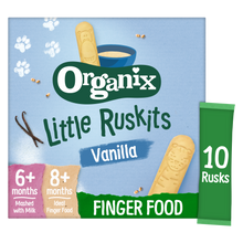 Load image into Gallery viewer, Organix Little Ruskits Vanilla Organic Baby Rusks 10x6g 6-8 months+