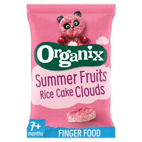 Organix Summer Fruits Rice Cake Clouds Organic Baby Snacks 40g 7 months+