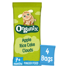 Load image into Gallery viewer, Organix Apple Rice Cake Clouds Organic Baby Snacks Multipack 4x18g 7 months+