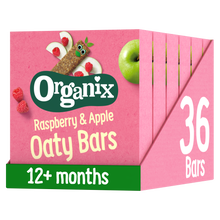 Load image into Gallery viewer, Raspberry & Apple Organic Soft Oat Snack Bars Multipack Case 6x(6x23g)