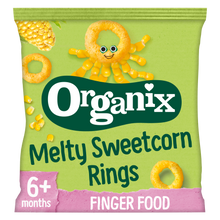 Load image into Gallery viewer, Organix Melty Organic Sweetcorn Rings Baby Puffs 20g 6 months+