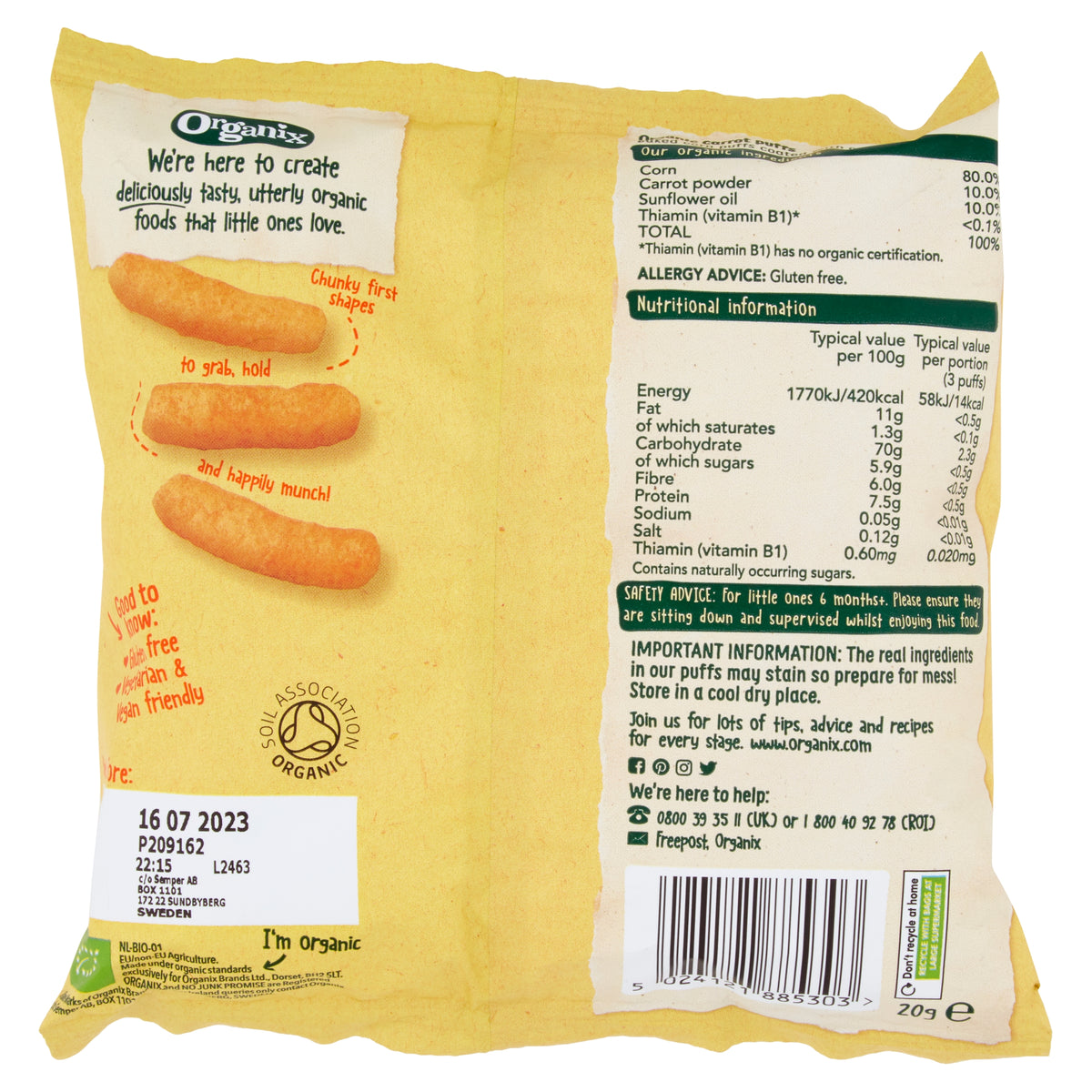 Organix sale carrot puffs