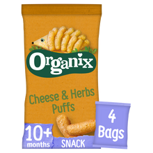 Load image into Gallery viewer, Organix Cheese & Herb Organic Baby Puffs Multipack 4x15g 10 months+