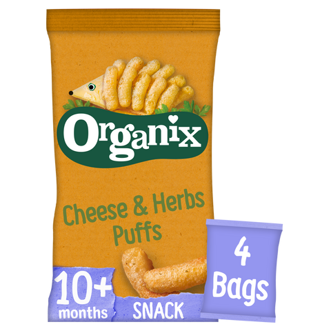 Organix Cheese & Herb Organic Baby Puffs Multipack 4x15g 10 months+