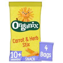 Load image into Gallery viewer, Organix Carrot & Herb Stix Organic Baby Puffs Multipack 4x15g 10 months+