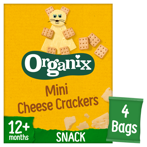 Organix Mini Cheese Crackers Toddler Snacks Multipack 4x20g 12 months+
