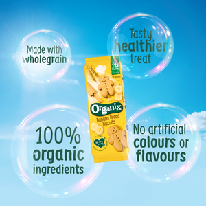 Organix Banana Bread Biscuits Toddler Snacks 135g 12 months+