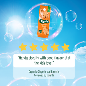 Organix Gingerbread Men Biscuits Toddler Snacks 135g 12 months+