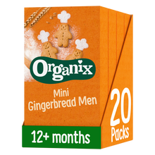 Load image into Gallery viewer, Mini Gingerbread Men Organic Toddler Snack Biscuits Multipack Case
