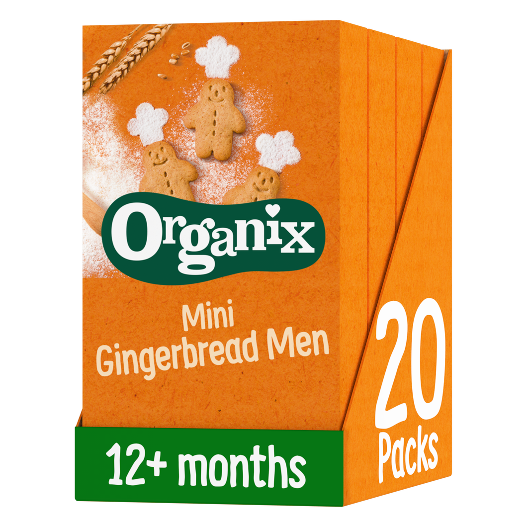 Mini Gingerbread Men Organic Toddler Snack Biscuits Multipack Case