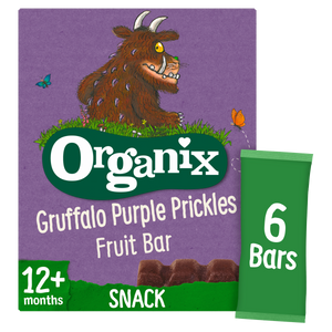 Organix Gruffalo Purple Prickles Blackcurrant Fruit Bars Toddler Snacks Multipack 102g (6x17g) 12 months+