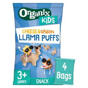 Organix KIDS Wholegrain Llama Puffs - Cheese & Onion (4x12g)