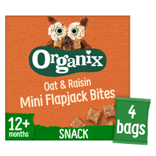 Load image into Gallery viewer, Organix Mini Organic Oat &amp; Raisin Flapjack Toddler Snacks Multipack New 2023
