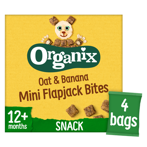 Organix Mini Organic Oat & Banana Flapjack Toddler Snacks Multipack New 2023