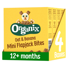 Load image into Gallery viewer, Organix Mini Organic Oat &amp; Banana Flapjack Toddler Snacks Multipack New 2023
