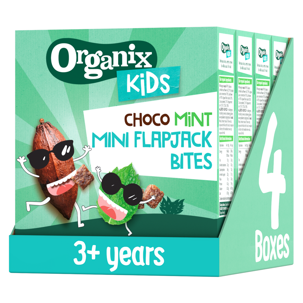 Organix KIDS Cool Choco Mint Mini Flapjack Bites Multipack Case