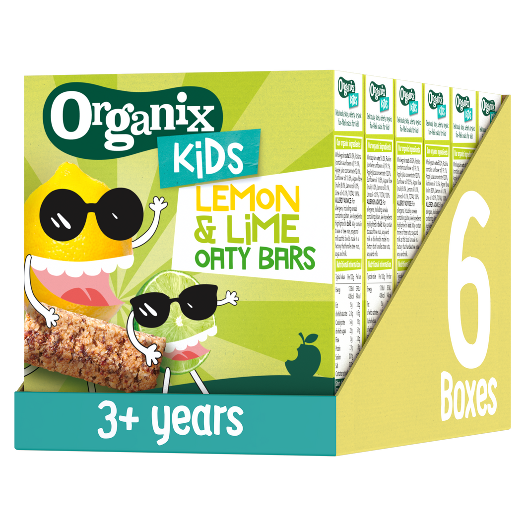 Organix KIDS Luscious Lemon & Lime Oaty Bars Multipack Case