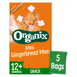 Organix Mini Gingerbread Men Organic Toddler Snack Biscuits Multipack