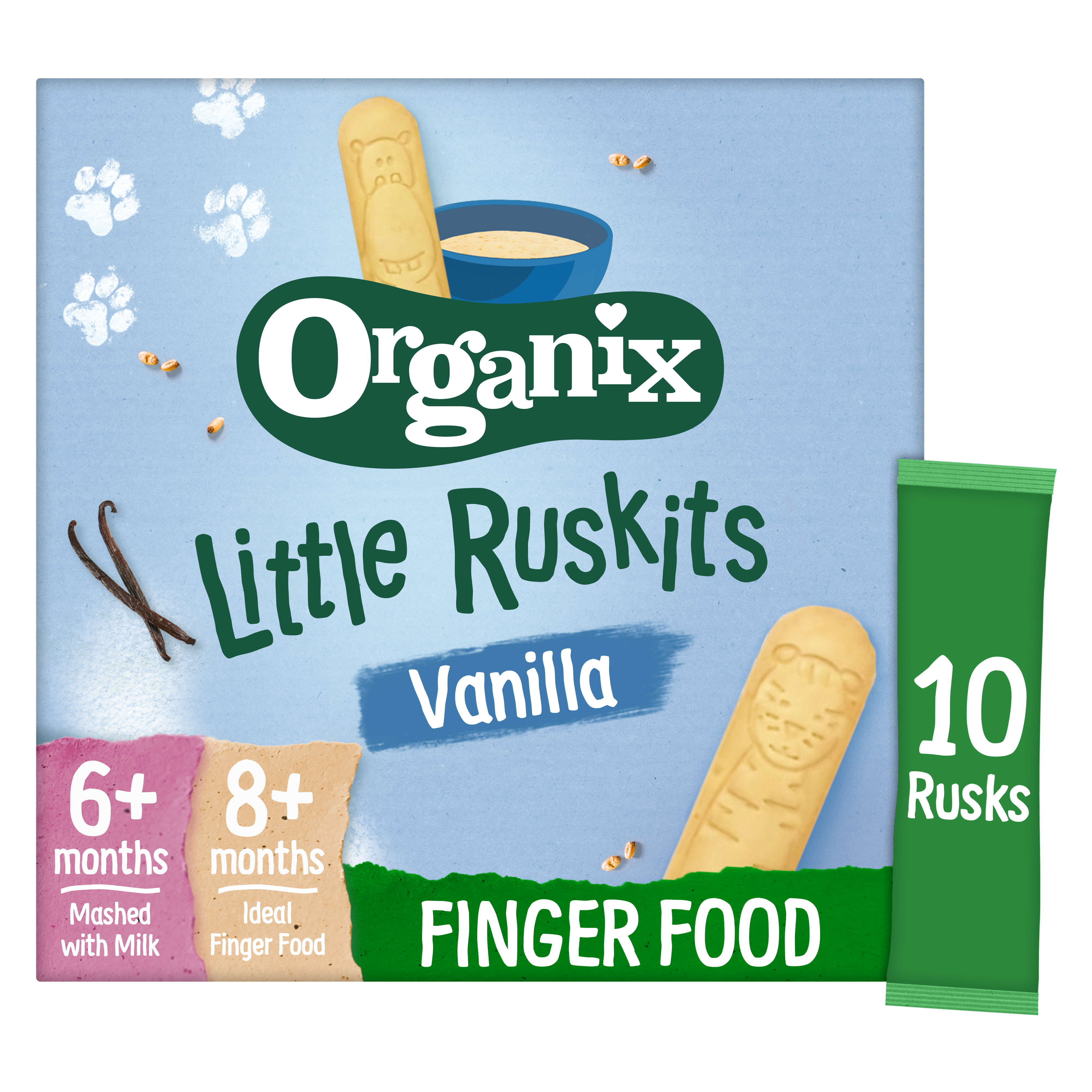 Organix Little Ruskits Vanilla Organic Baby Rusks 10x6g 6-8 months+