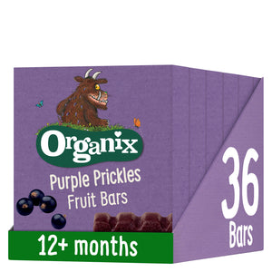 Organix Gruffalo Purple Prickles Blackcurrant Fruit Bars Toddler Snacks Multipack 102g Case 6x(6x17g) 12 months+