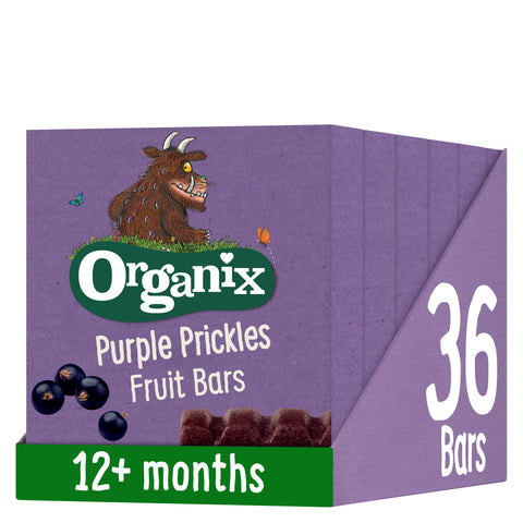 Organix Gruffalo Purple Prickles Blackcurrant Fruit Bars Toddler Snacks Multipack 102g Case 6x(6x17g) 12 months+