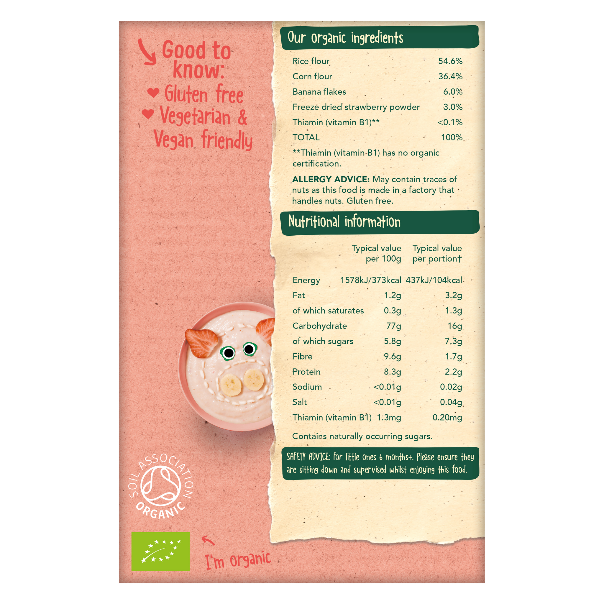 Organix strawberry deals and banana porridge